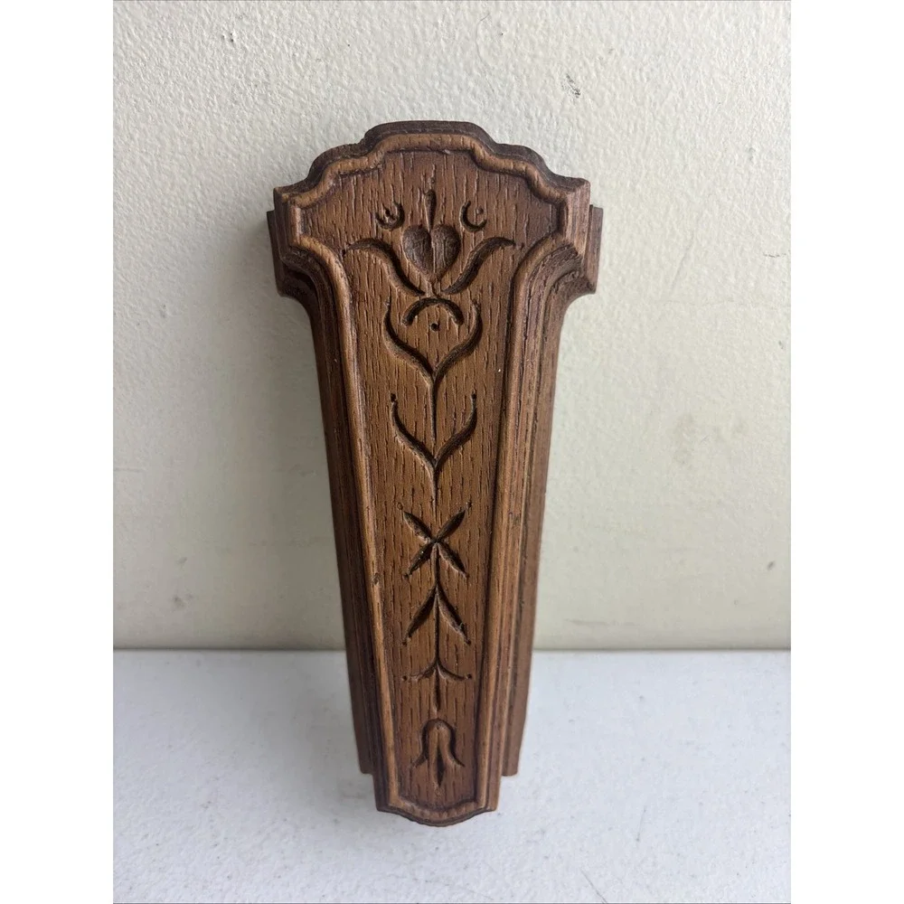 VINTAGE Wall Pocket Incense/Matchstick Holder Faux Wood HOMCO Wall Hanging 1981